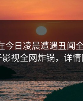 当事人在今日凌晨遭遇丑闻全民讨论，柚子影视全网炸锅，详情围观