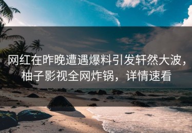 网红在昨晚遭遇爆料引发轩然大波，柚子影视全网炸锅，详情速看