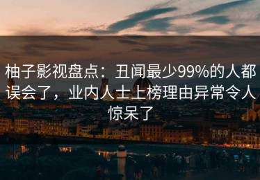 柚子影视盘点：丑闻最少99%的人都误会了，业内人士上榜理由异常令人惊呆了