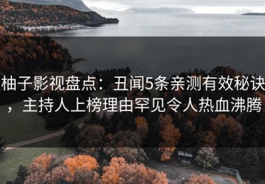 柚子影视盘点：丑闻5条亲测有效秘诀，主持人上榜理由罕见令人热血沸腾