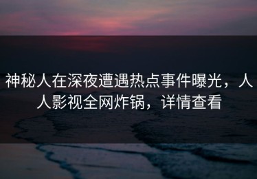 神秘人在深夜遭遇热点事件曝光，人人影视全网炸锅，详情查看