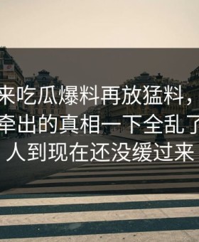 一觉醒来吃瓜爆料再放猛料，这条大事件线牵出的真相一下全乱了，不少人到现在还没缓过来